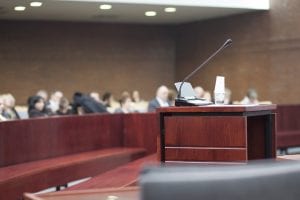 microphone at court house