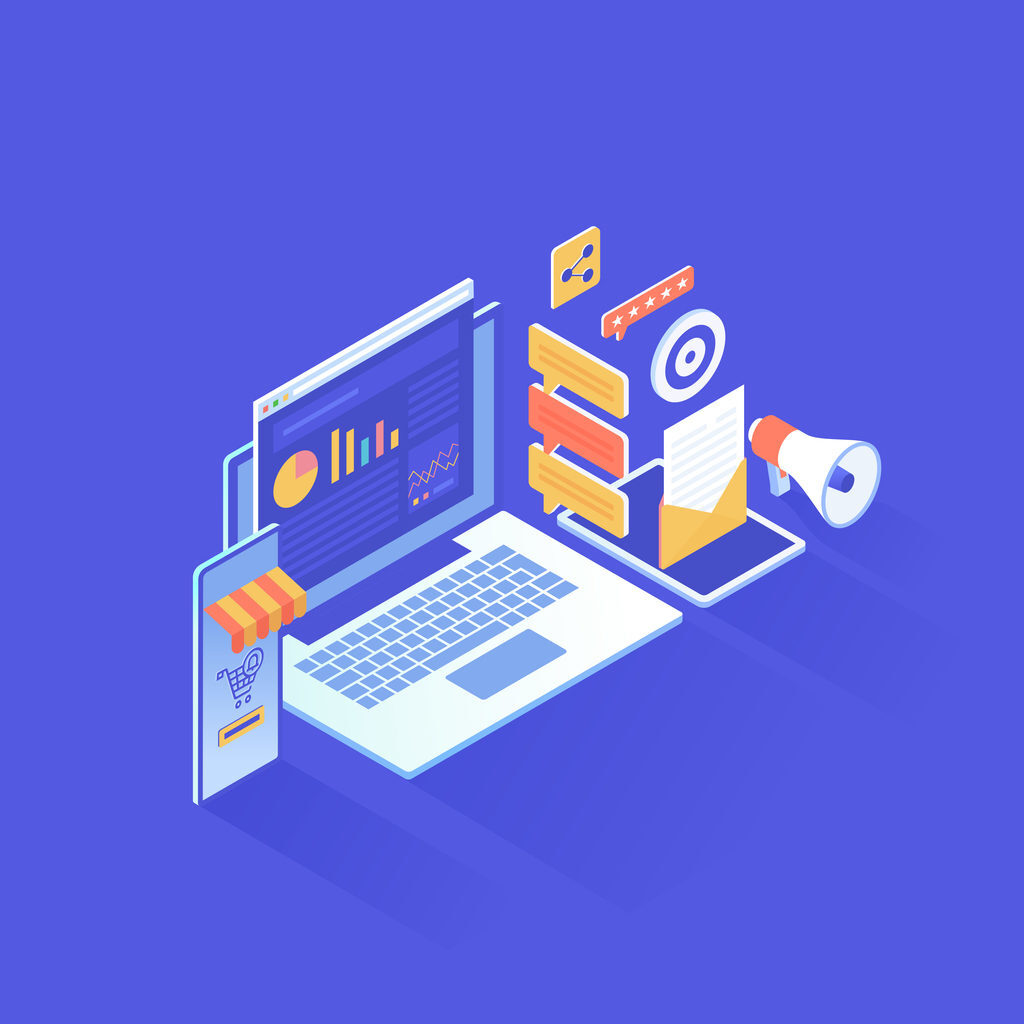 Digital Marketing Isometric Design