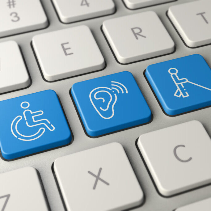 Accessibility computer icon stock photo