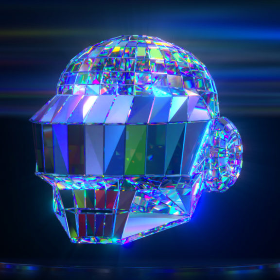 The diamond helmet on a dark abstract background. Neon lighting. 3d Illustration. High quality 3d illustration