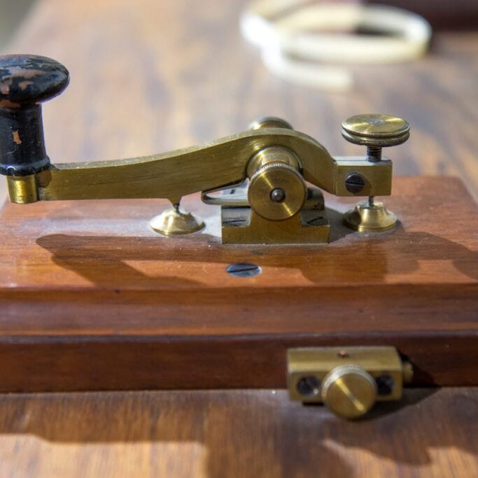 Vintage morse telegraph machine