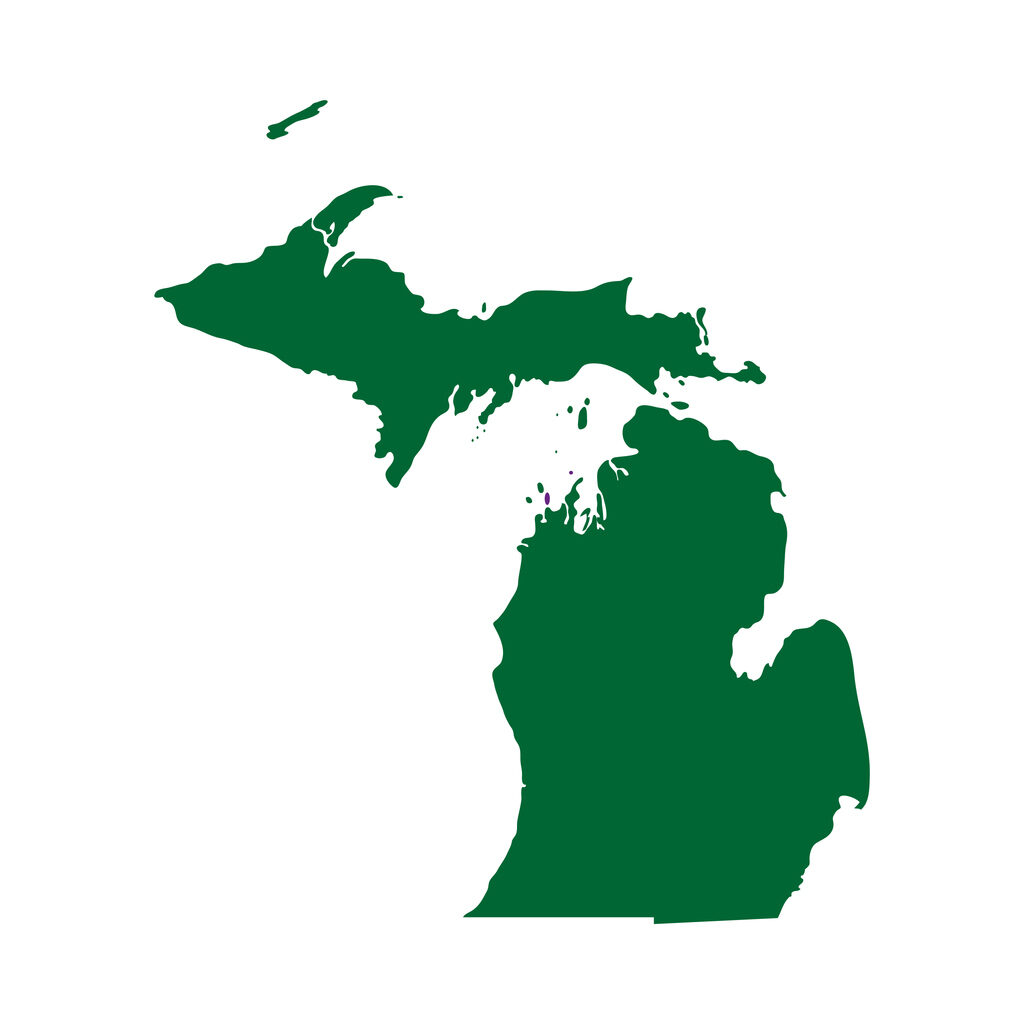 map of the U.S. state of Michigan