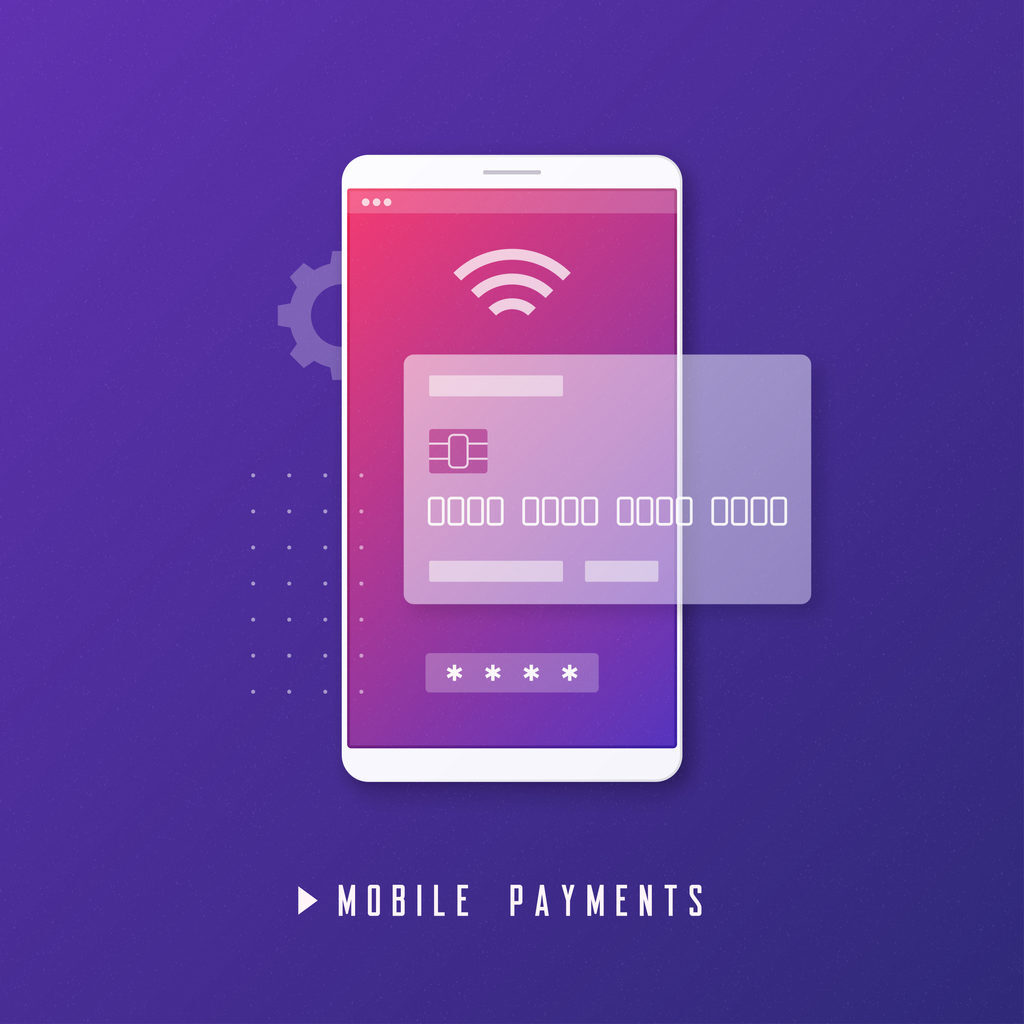 Mobile payment, online banking, money transfer concept. Vector illustration
