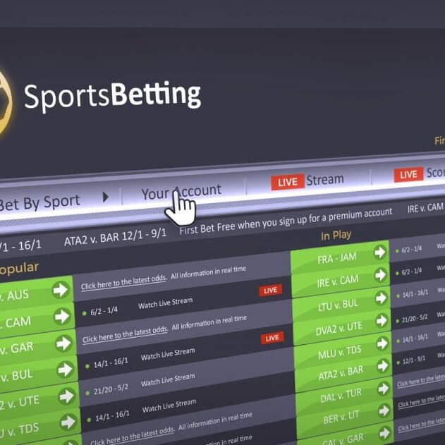 A fictional betting website with fictional data.